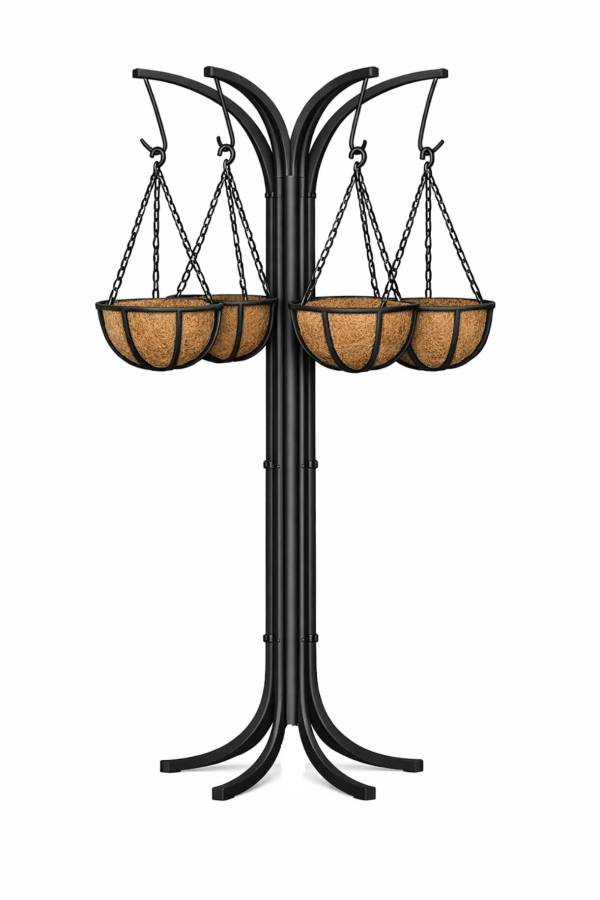 blumenampel kokosameln metallständer