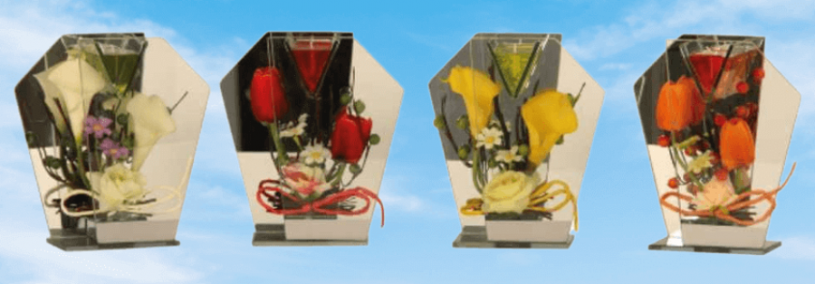 Glasdekoration-beleuchtet-in vier verschiedenen Varianten erhältlich