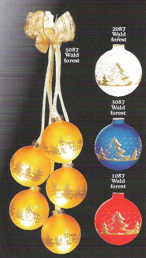 Glaskugelschmuck Winterwald verschiedene Farben
