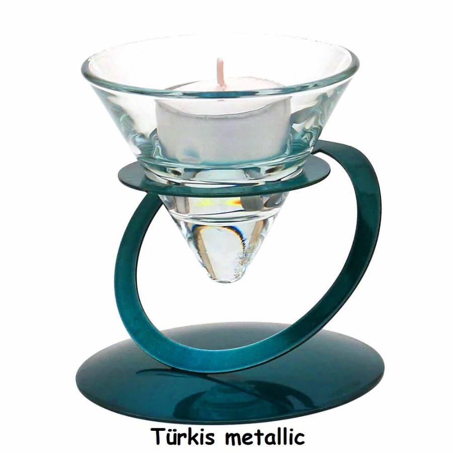 Kerzenhalter für Teelichte Türkis metallic