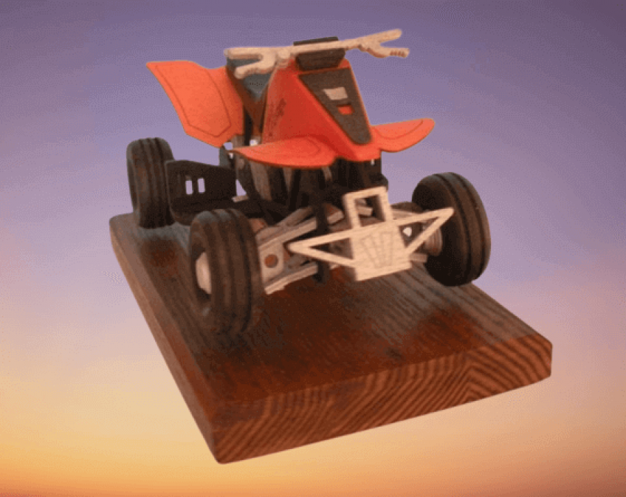Räuchermännchen Quad rot detailreich