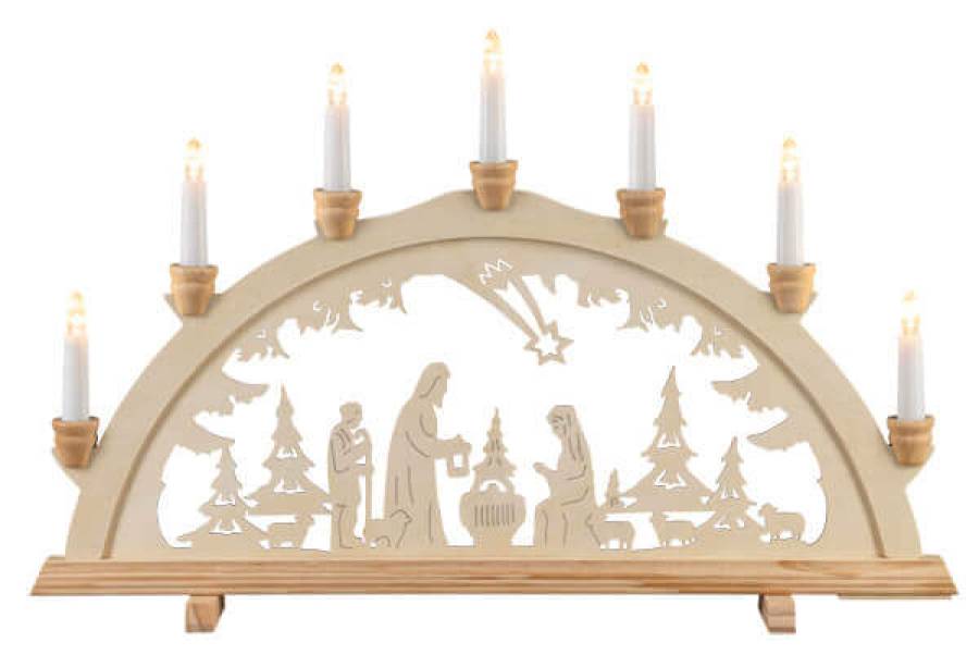 Lichterbogen Holz natur Christi Geburt