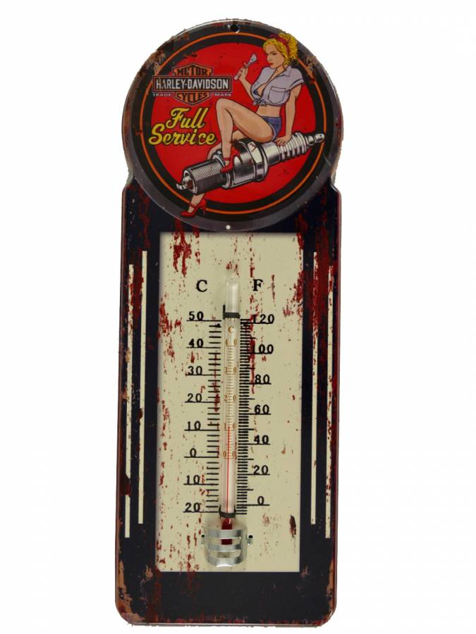 Antik-gestaltetes-Thermometer mit Harley