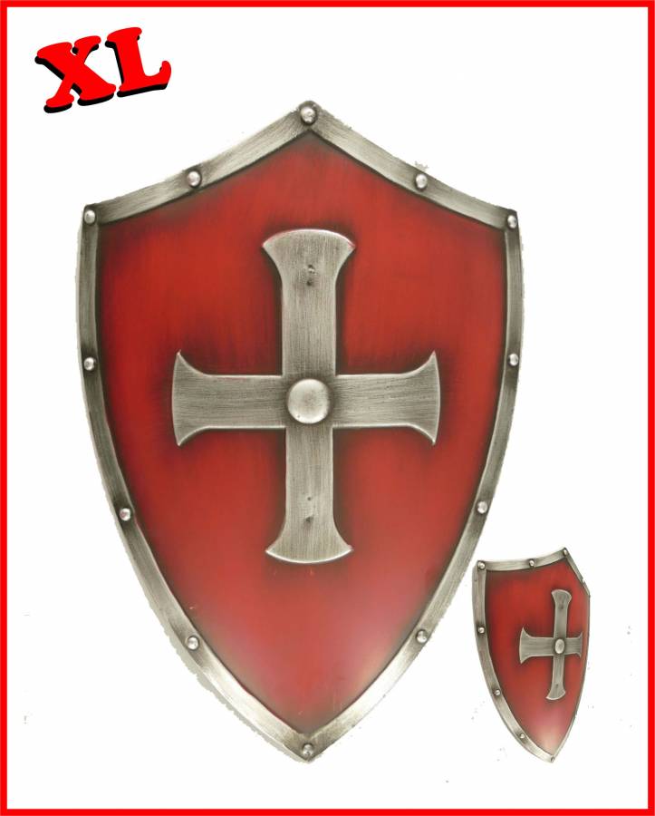 Ritterschild rot mit eisenfarbenem Kreuz
