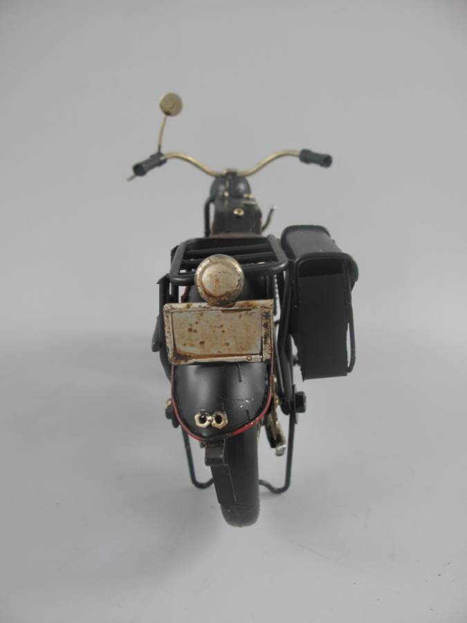 Blechmotorrad Antik mit Seitentasche