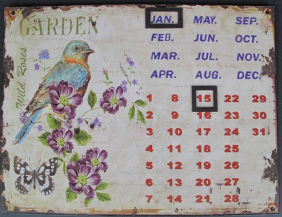 blechkalender mit kolibrie dauerkalenderr