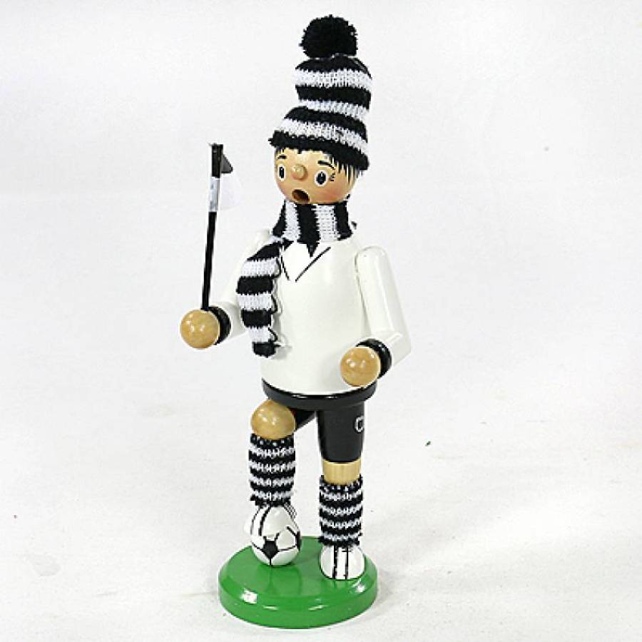 Räucherfigur Fussballfan natürlich mit Mütze,Schal und Fahne