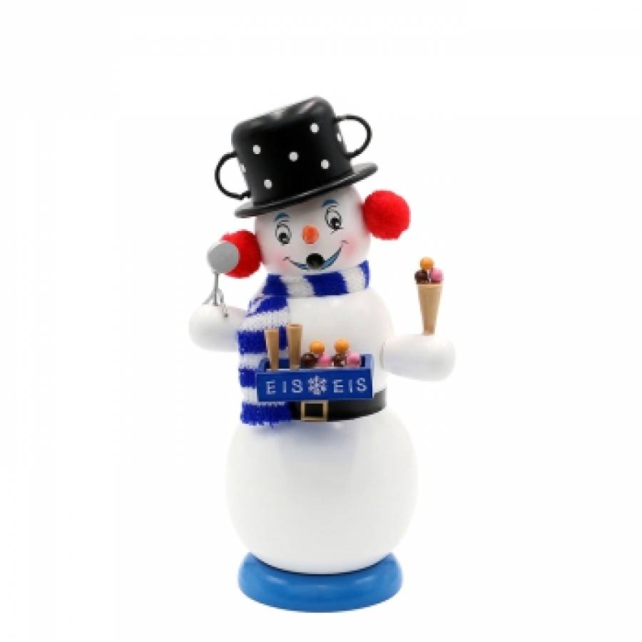 schneemann raeucherfigur eishaendler 