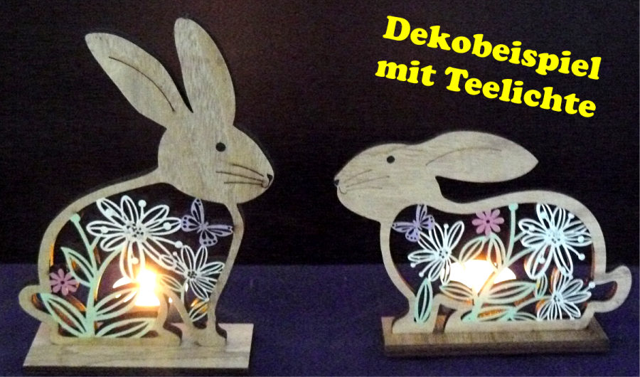 Osterhasen Diorama Set dekobeispiel mit Teelichte