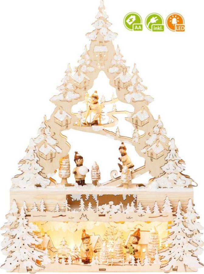 Lichterbogen Lichtecke mit Winterkindern dezent beleuchtet