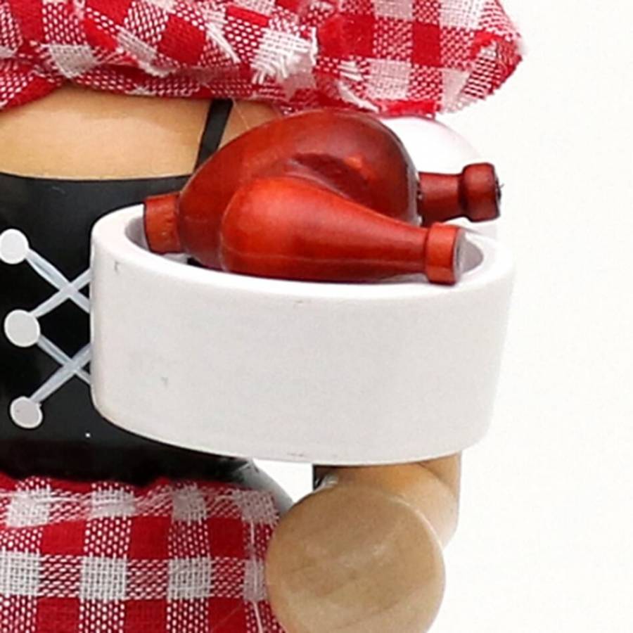 Räucherfigur Räuchermännchen dampfendes Hähnchen auf Tablett