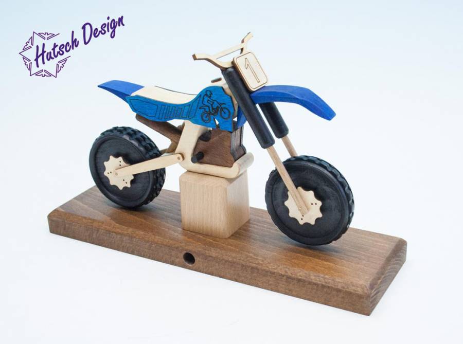 Räucher Model Räuchermännchen motorrad blau