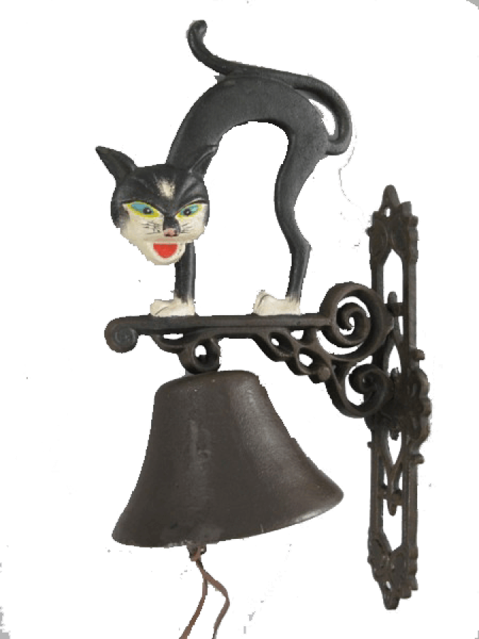 wANDGLOCKE GUSSEISEN KATZE