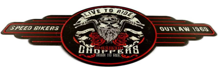 XXl Blechschild Live to Ride Wandschild