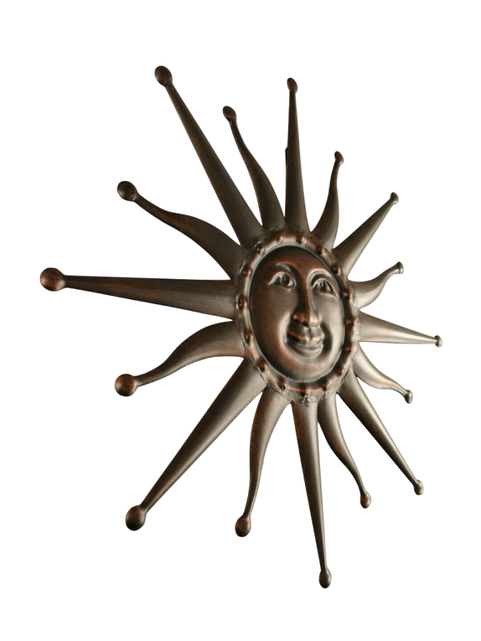 Wandornament Sonne mit freundlichem Gesicht und 17 Strahlen