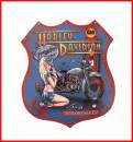 Wandschild Harley mit Pin Up