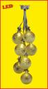 Led Glaskugelschmuck beleuchtet Leuchtgehänge weiss gold 7er