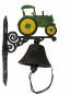 Mobile Preview: wandglocke gruen gelb john deere traktor antikdesign