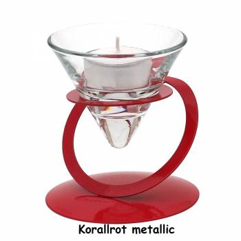 Kerzenhalter für Teelichte Koralle Rot metallic