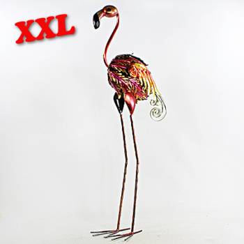 XXL Tierdekoration Flamingo Metall Dekoration
