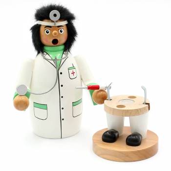 Räucherfigur Doktor mit Spritze Stetoskop und Weissem Kittel