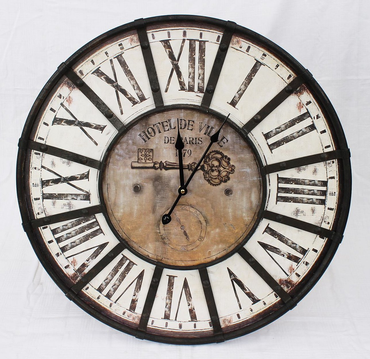 Landhausstil Shabby chic Wanduhr XXL Hotel Design Dekoversandhaus