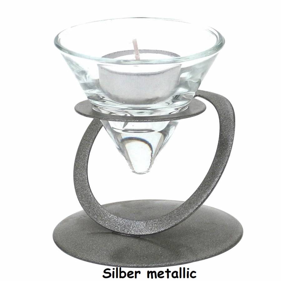 Kerzenhalter für Teelichte Silber metallic