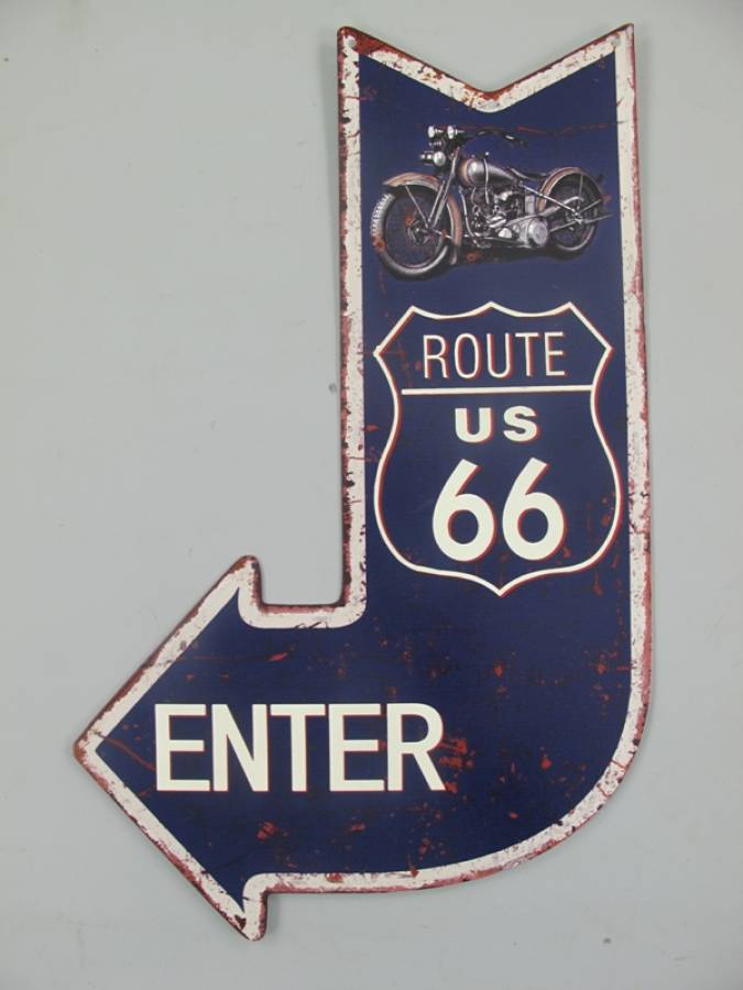 Belchschild Route 66 Peil farbig groß hier kaufen - Dekoversandhaus
